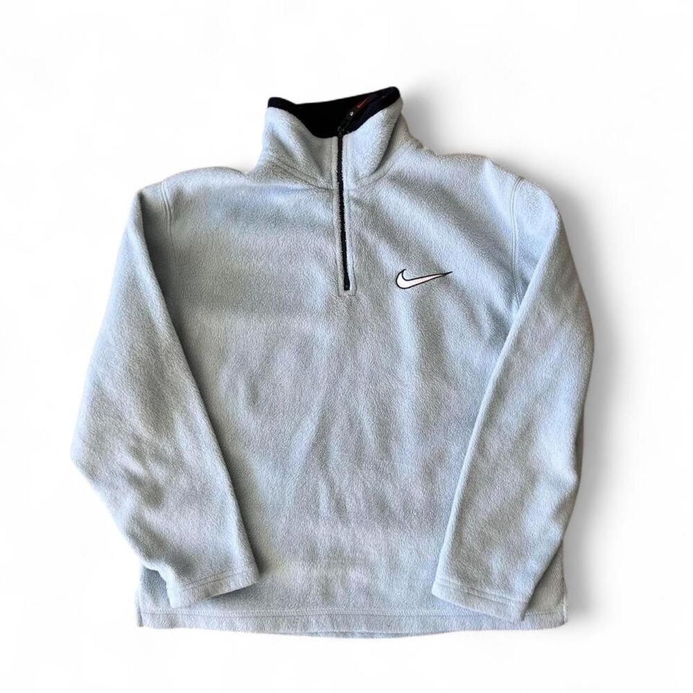 Vintage Nike Women's Blue Fleece Sweatshirt